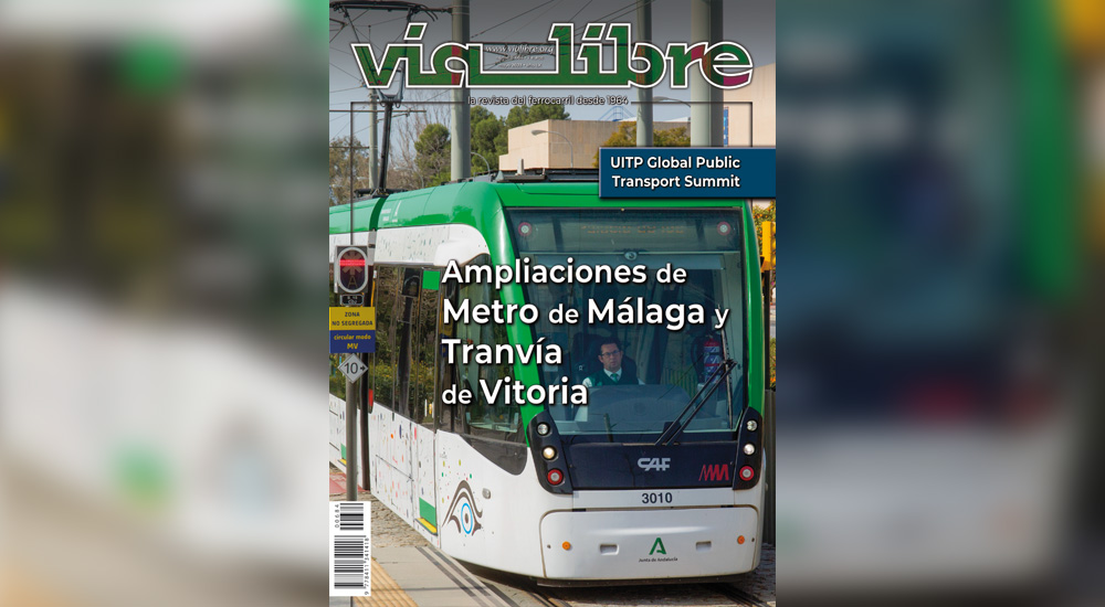 Las ampliaciones de Metro de Málaga y Tranvía de Vitoria, portada del ‘Vía Libre’ de mayo Las ampliaciones de Metro de Málaga y Tranvía de Vitoria, portada del ‘Vía Libre’ de mayo